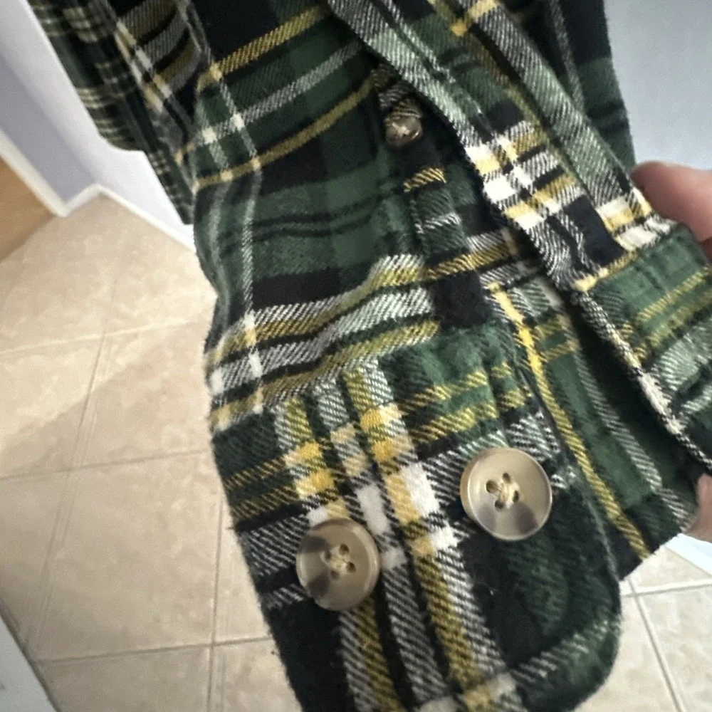 KingSize Men's Green Plaid Flannel Shirt Size‎ Tall XLT
